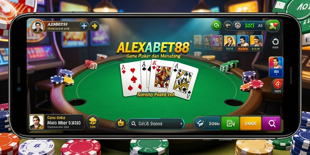 Tampilan gameplay Poker yang menarik di ALEXABET88.
