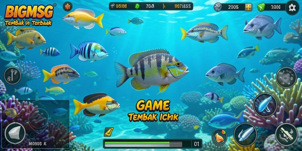 Screenshot gameplay Tembak Ikan BIGMSG yang seru dan menantang.