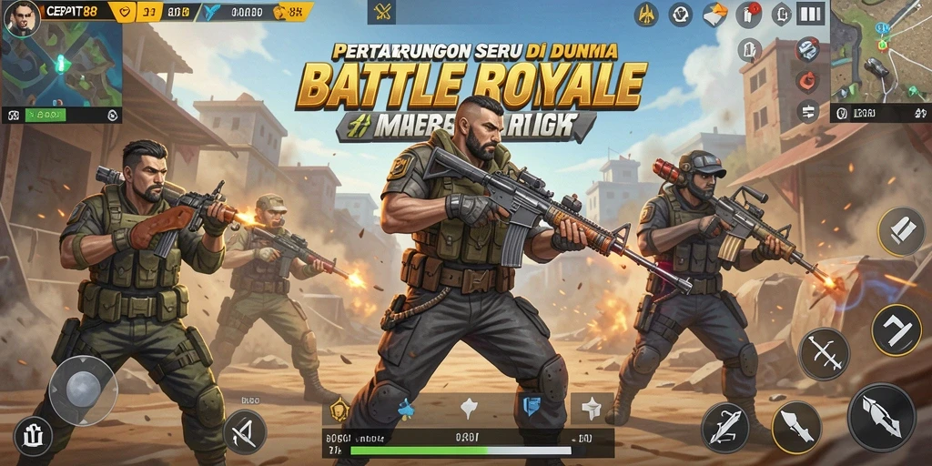 Gameplay seru di dalam pertarungan Battle Royale.