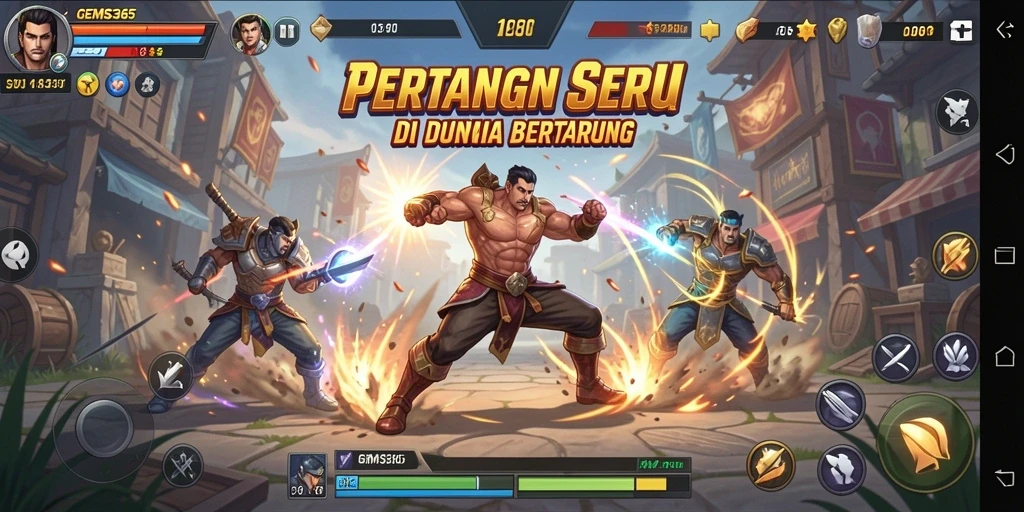 Tampilan menegangkan dari gameplay GEMS365 yang intens dan mendebarkan.