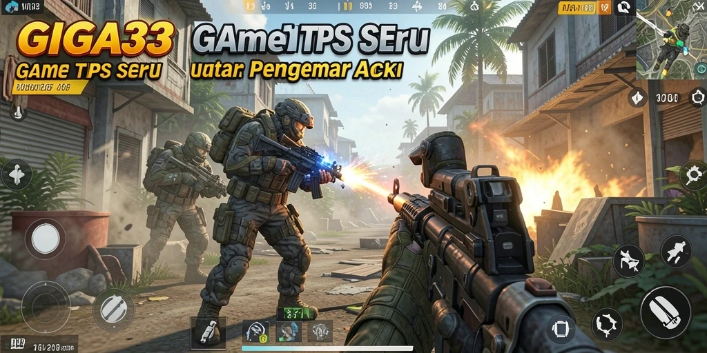 Screenshot GIGA33 menampilkan pertempuran TPS yang menegangkan dan grafis menawan.