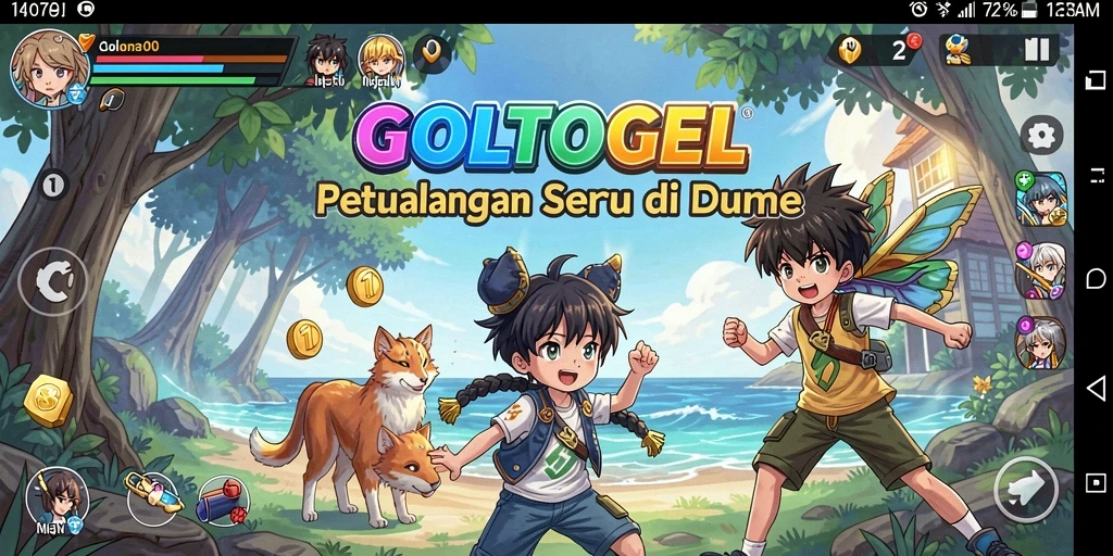 Tampilan gameplay GOLTOGEL yang menarik dengan karakter anime.