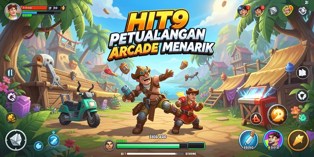 Tampilan gameplay Arcade yang penuh aksi dan seru di HIT9.
