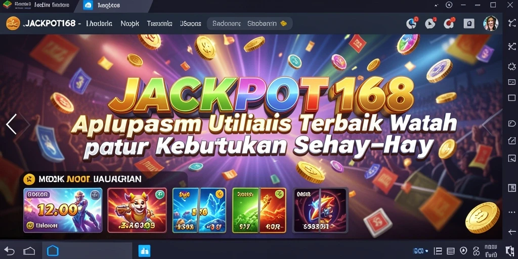 Tampilan utama aplikasi JACKPOT168 dengan fitur utilitas praktis.
