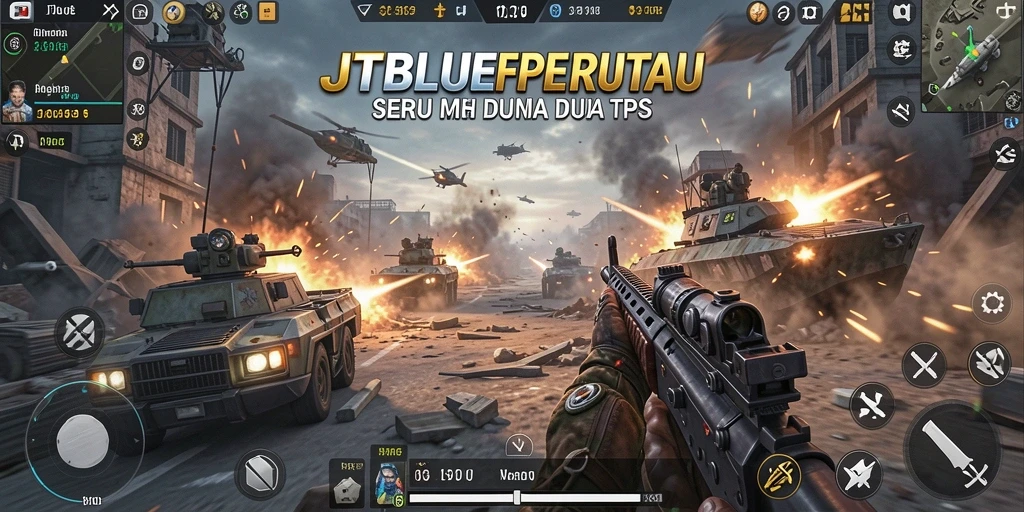 Gameplay seru JTBLUE dengan aksi pertempuran yang mendebarkan.