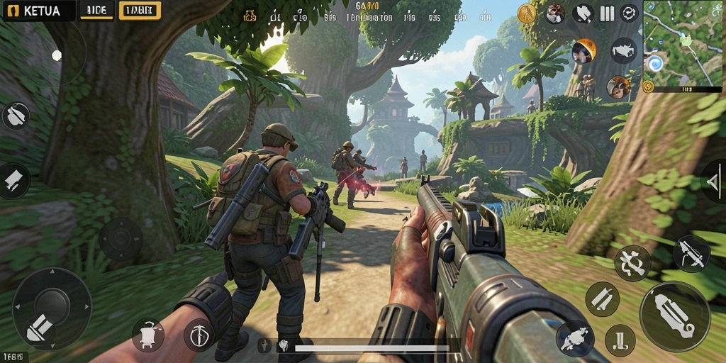 Screenshot menampilkan momen aksi seru dalam gameplay KETUA.