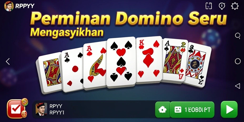 Screenshot utama menunjukkan gameplay seru dalam permainan domino.
