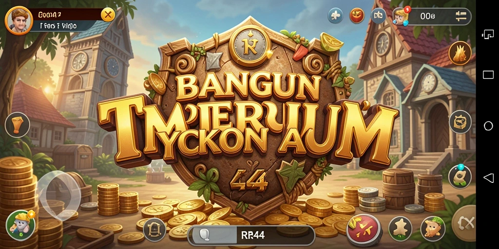 Screenshot gameplay RR44 menampilkan mekanisme pembangunan bisnis yang menarik.