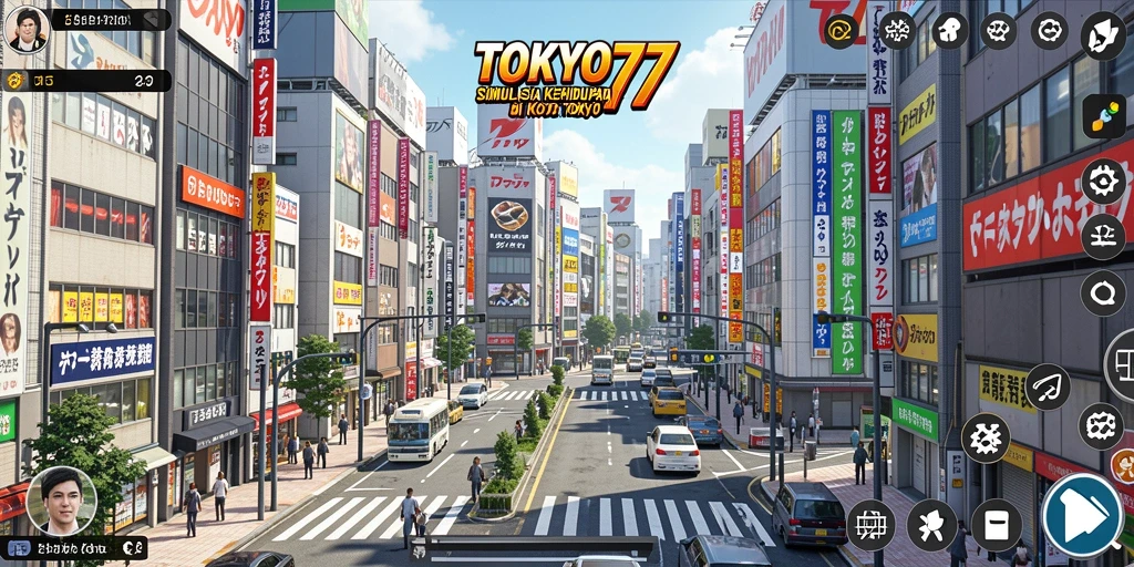 Menampilkan gameplay TOKYO77 yang interaktif dan imersif di Tokyo.