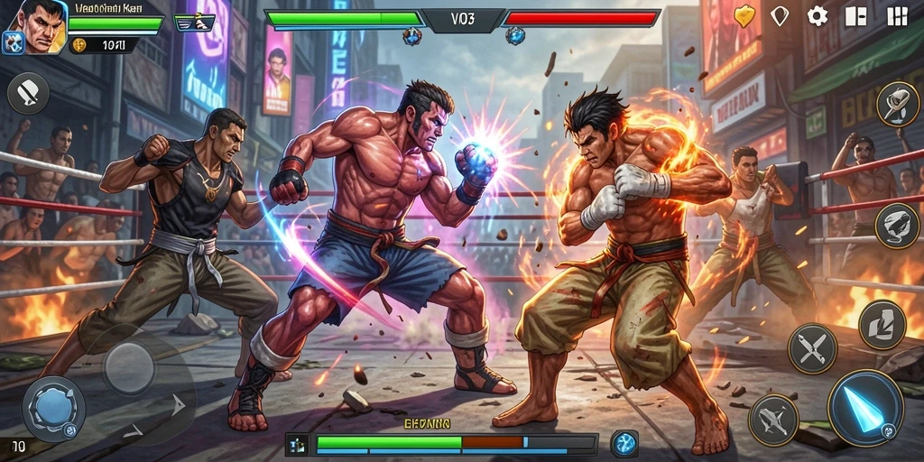 Gameplay Fighting V07 dengan karakter dan animasi yang memukau.